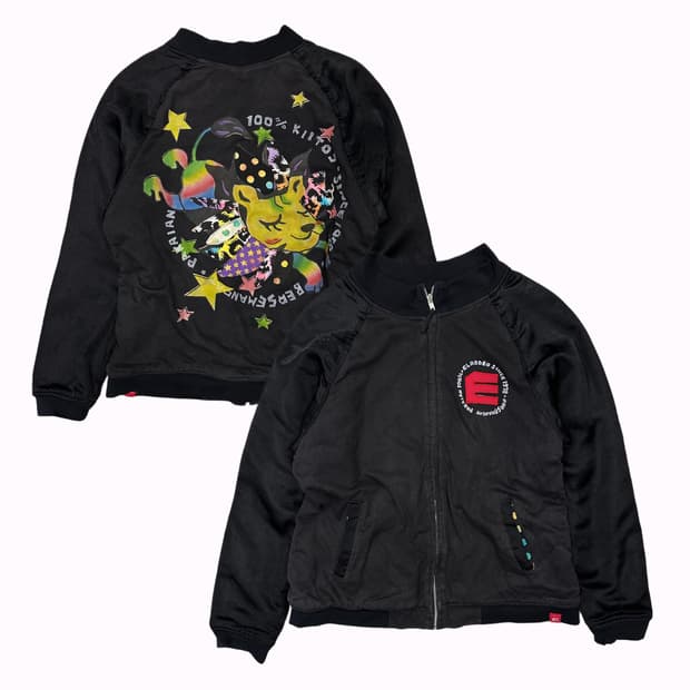 kitsch printing raglan bomber jacket
