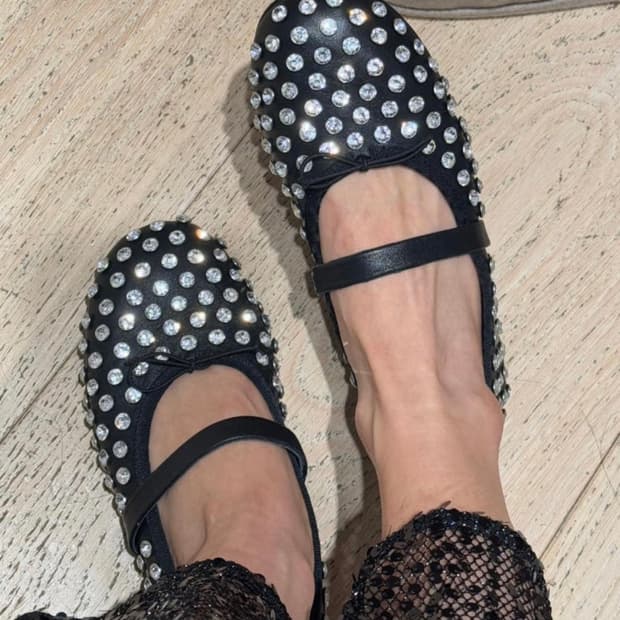 마쥬 maje 큐빅 발레리나 슈즈 38(250)새상품