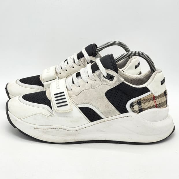 버버리 메쉬 스웨이드 빈티지 체크 코튼 스니커즈 (42 1/2)