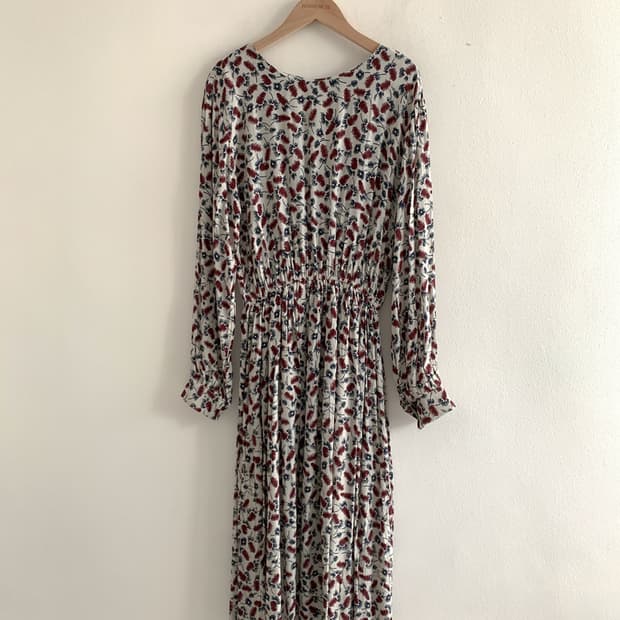 Back V Neck Flower Dress