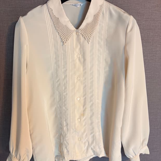 아이보리 레이스 카라 블라우스 Japan