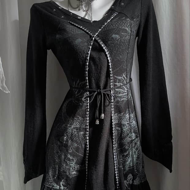 Ozzcroce ozzon knit dragon dress 오즈온