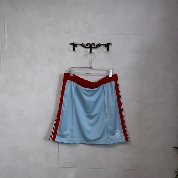 Converse blue red sporty track skirt