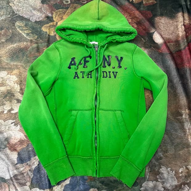 아베크롬비 빈티지 타이트핏 뉴욕 그린워싱후드집업 M