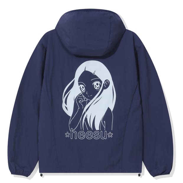 원더비지터 HEESU Hooded Windbreaker [Navy]