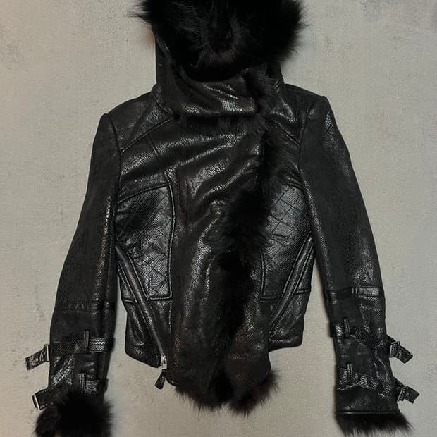 Shalang 파에톤 지퍼 디테일 무스탕 자켓