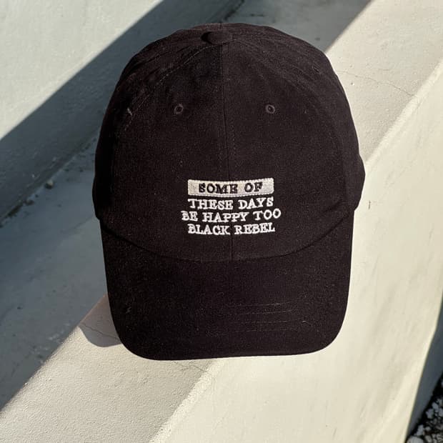 [F] 빈티지 로고 블랙 볼캡 모자