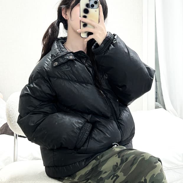 나이키 스우시 블랙 덕다운 패딩