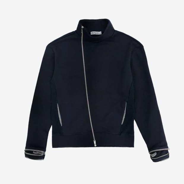 휴이 Side-Zip Neck Track Top Navy