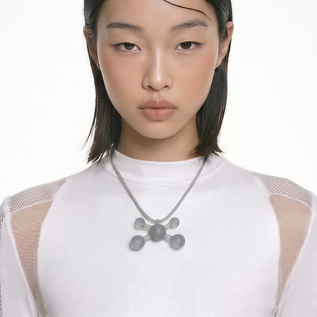 matte grey ball 목걸이