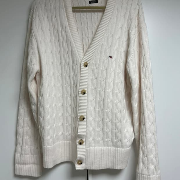 타미힐피거 꽈배기 가디건