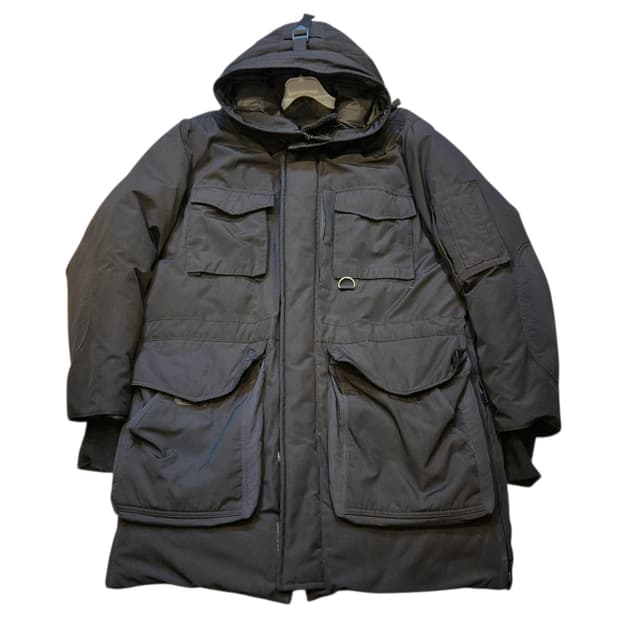 M~L(착샷잇음) 블랙 거위털 후드점퍼 