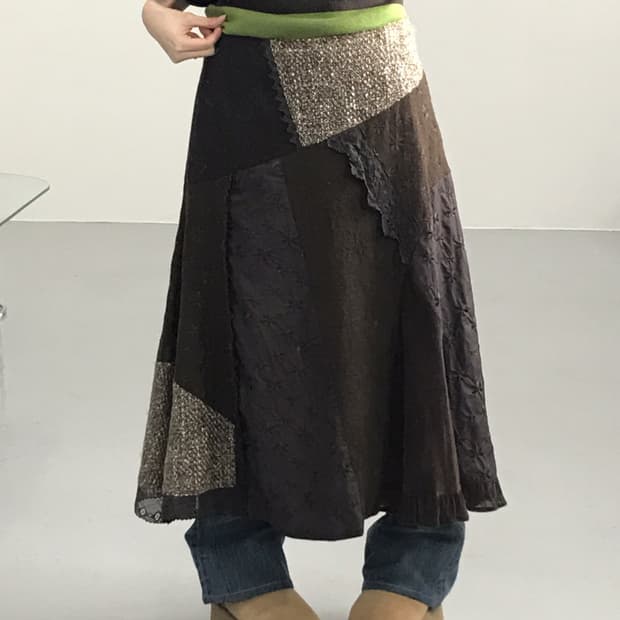 Jpn Brown Detail Midi Skirts