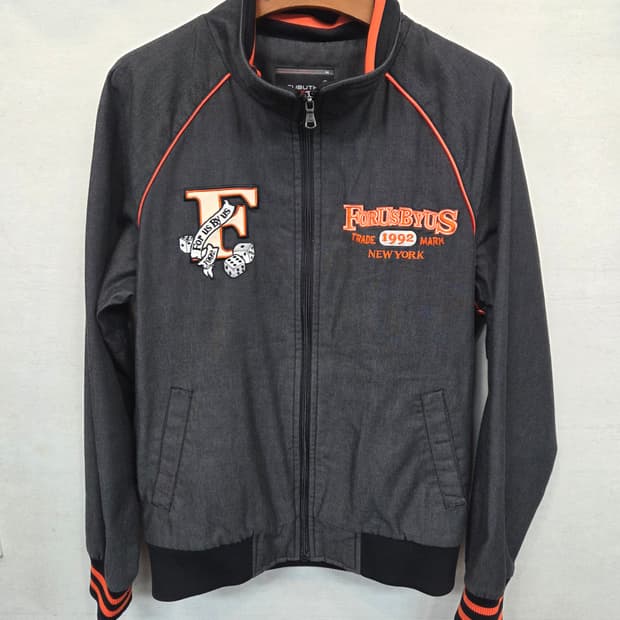 푸부 올드스쿨 빈티지 빅 자수로고 집업자켓 M