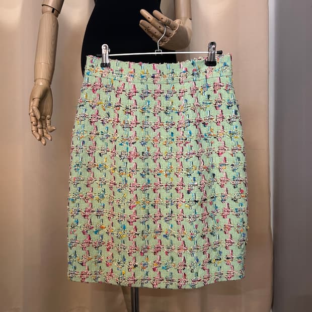 샤넬 1995 S/S collection 민트그린 트위드팬츠