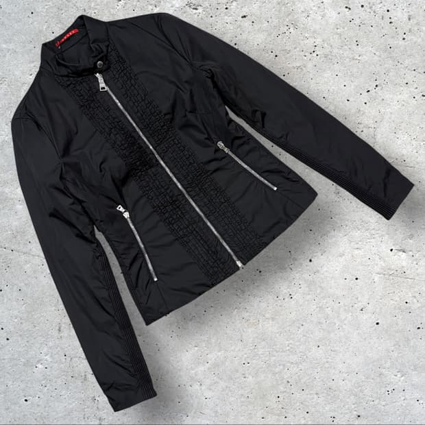 [44] 프라다 러플 나일론 블랙 우먼 자켓 B767