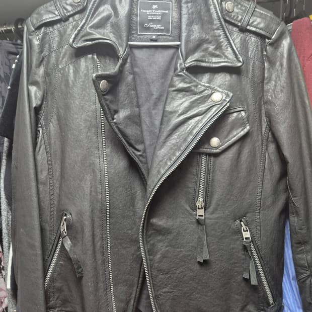 SixtoFive 빈티지 양가죽 라이더 가죽자켓