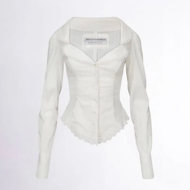 구해요) 스컬프터 Clover Leaf Neck Blouse 블라우스