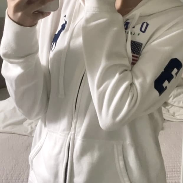 폴로 빅포니 성조기 후드집업 화이트 M(새상품급)