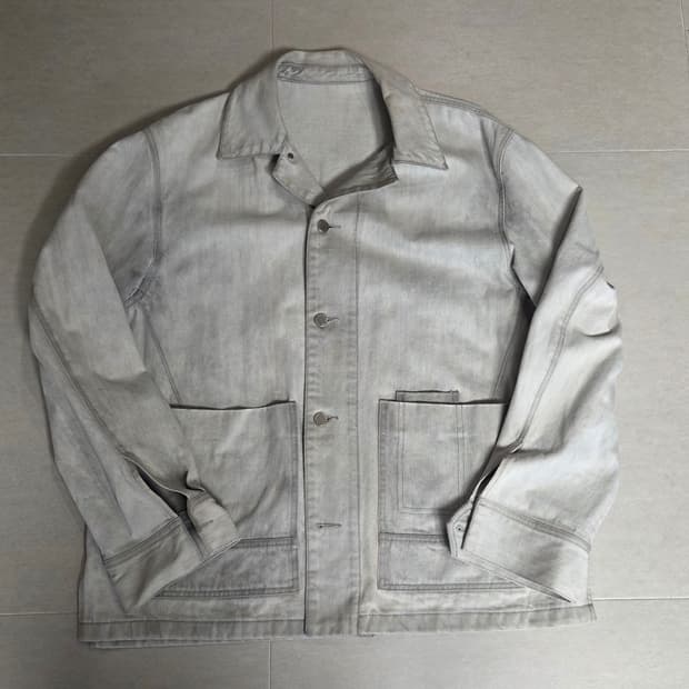 솔리드 옴므 워시드 다잉 빈티지 워크 웨어 데님 자켓