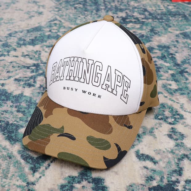 BAPE 베이프 퍼스트 카모 레터링 볼캡 모자