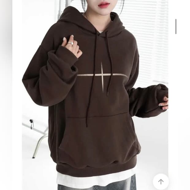 에이블리 브라운 후드티