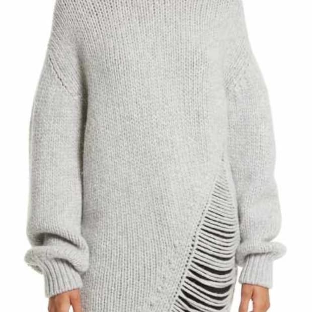 iro 이로 데미지 니트 블랙 