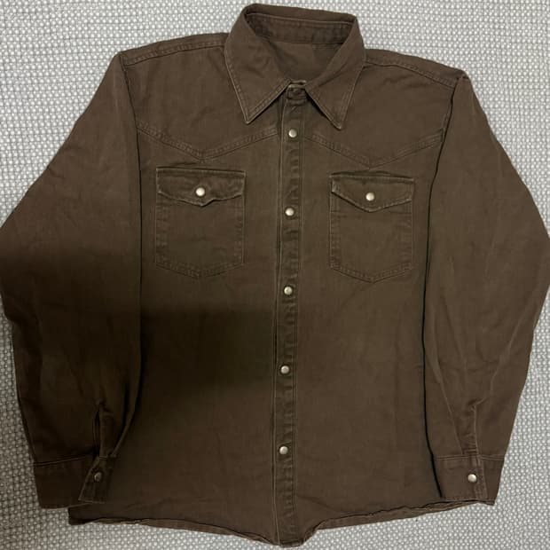 피그먼트 다잉 셔츠 자켓 브라운 XL 새상품