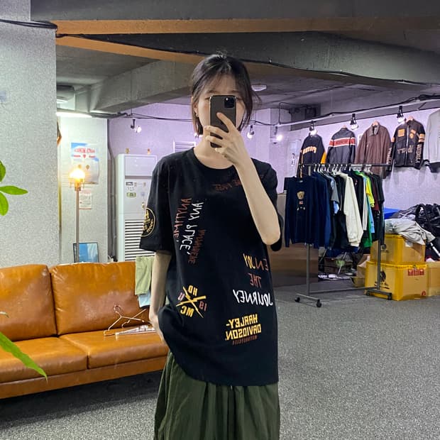 할리데이비슨 멀티 레터링 그래픽 반팔티 B4938