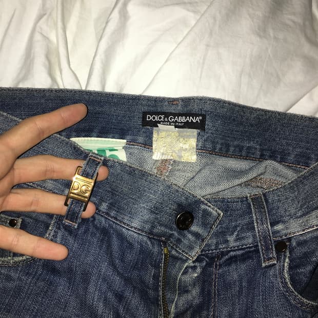 돌체앤가바나 아카이브 금장 버클 빈티지 데님