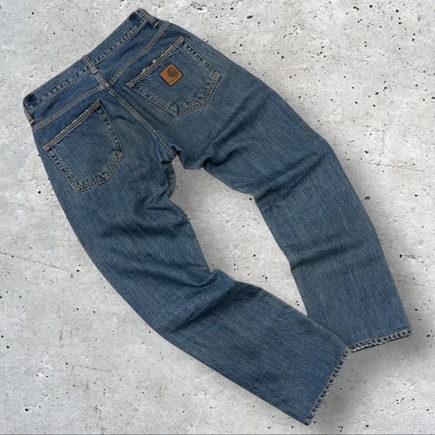 [30x32] 칼하트 OAKLAND 레더패치 데님 청바지 팬츠 D79