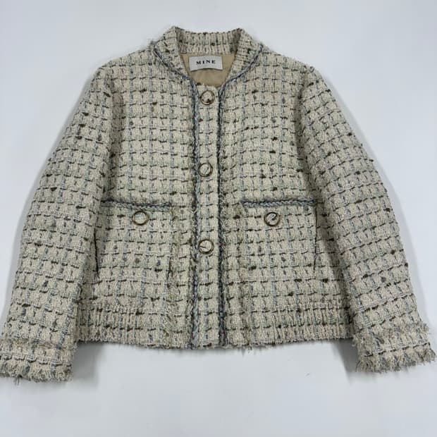 마인 트위드 충전재 자켓 55-66