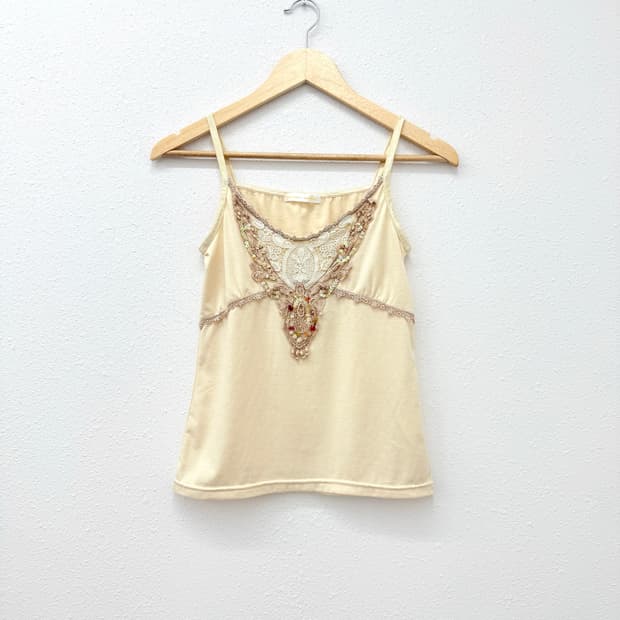 빈티지 레이스 비즈 슬리브리스