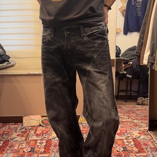 TBJ NEARBY Faded Black Boot-Cut Denim