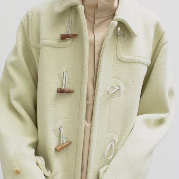 오라리 WOOL HERINGBONE PILE DUFFLE COAT