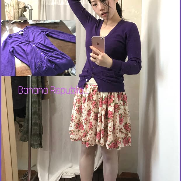 banana Republic purple cd cardigan