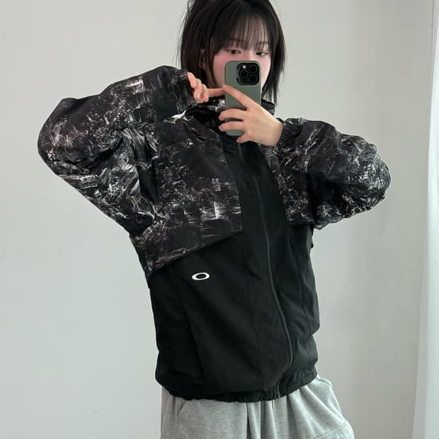오클리 패턴 후드 바람막이