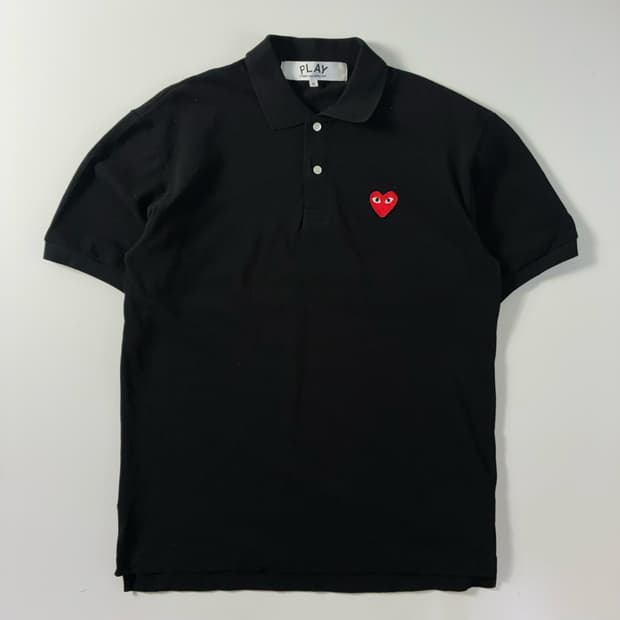 Comme des garsons  꼼데가르송 하트와펜 블랙 카라 반팔티
