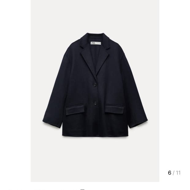자라 울 블렌드 네이비 블레이저 하프 코트
