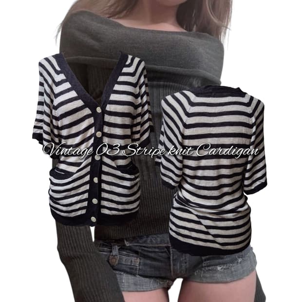 Vintage 03 Stripe knit Cardigan