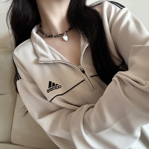 아디다스 모카 반집업 맨투맨 