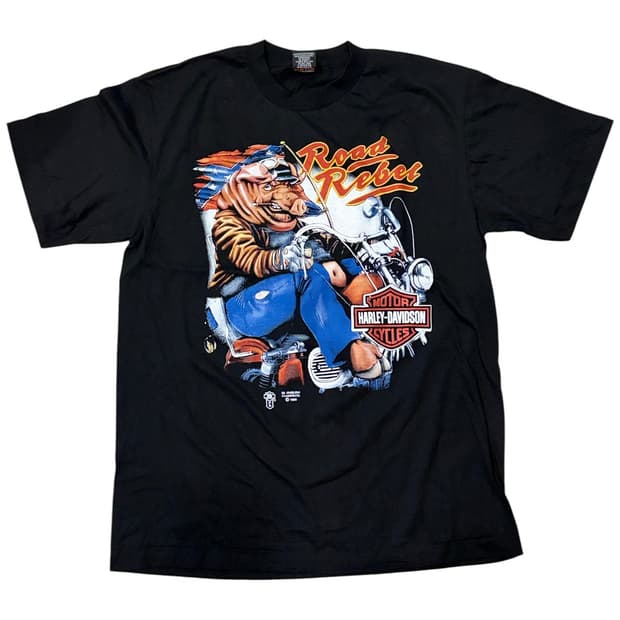 Harley-Davidson 빈티지 블랙 반팔 티셔츠 M