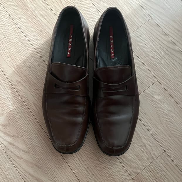 [9.5] 프라다 스포츠 브라운 레더 로퍼