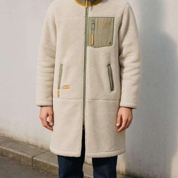 에디바우어 뽀글이 롱 플리스 코트_S