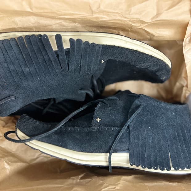 VISVIM 비즈빔 블랙 스웨이드 샤먼 포크 265