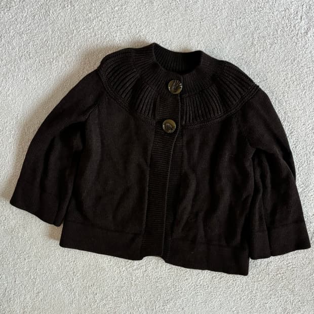 일본빈티지 banana republic 브라운 크롭 작사 니트가디건 