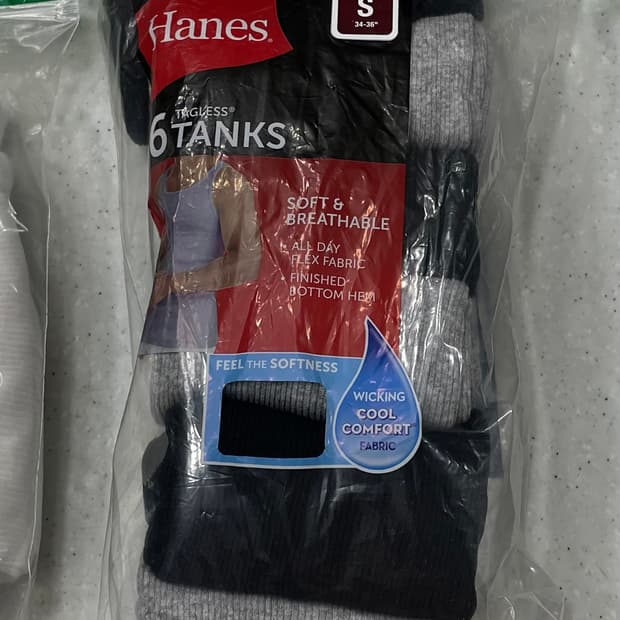 헤인즈 탱크탑 나시 슬리브리스 블랙/그레이 S