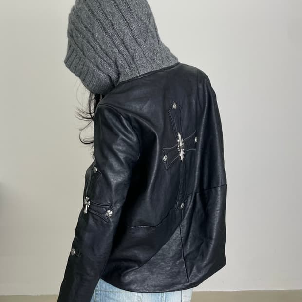 Chrome Detail Leather Jacket