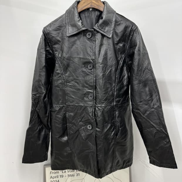 PATCHWORK LEATHER COAT (M~L)