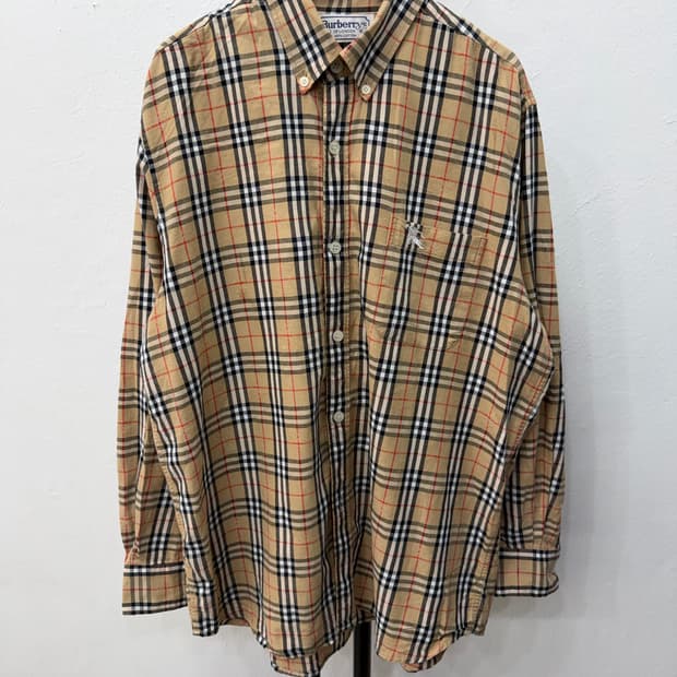 정품) 버버리 클래식 남성 노바체크 셔츠 L